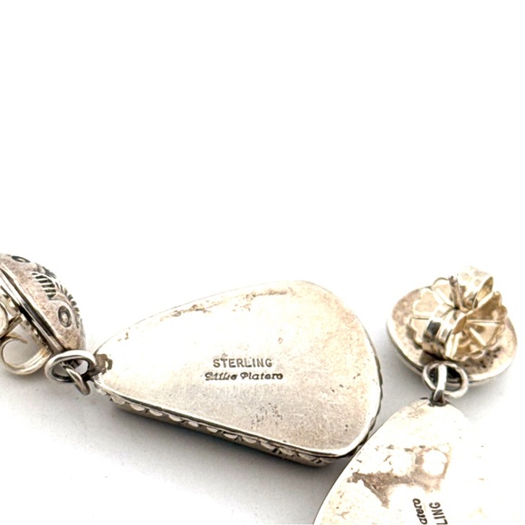 Vintage Mike Platero 925 Sterling Silver and Turquoise earrings - Picture 5 of 6